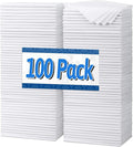 White Microfiber Cleaning Cloth, Pack of 100, 11.5"X11.5" Cleaning Rags for Housekeeping and Kitchen, Reusable Shop Towels, Microfiber Towels for Cars, Lint Free, Scratch-Free