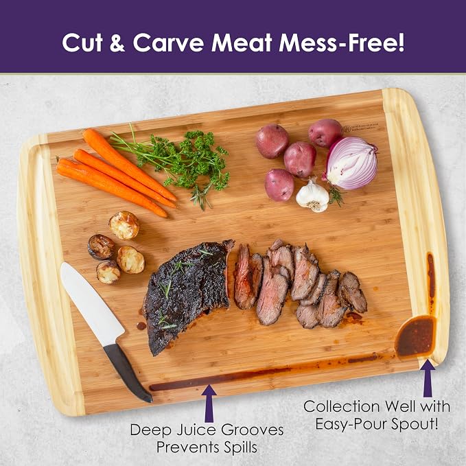 Totally Bamboo 30" x 20" Bamboo Wood Extra Large Cutting Board, Stove Top Cover or Over the Sink Chopping Block, Noodle Board and Giant Charcuterie Serving Tray