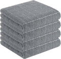 Homaxy 100% Cotton Terry Kitchen Towels, 4 Pack, Grey | Ultra Soft and Absorbent Dish Towels for Kitchen, Suitable for Drying and Washing Dishes