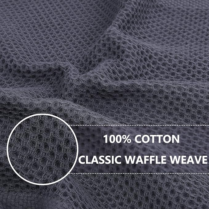 Homaxy 100% Cotton Waffle Weave Kitchen Dish Cloths 18-Pack, Mixed Color | 12 x 12 Inches, Ultra Soft Absorbent Dish Towels, Quick Drying Dish Rags with Hanging Loop