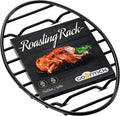 Black, Oval Oven Roasting Rack with Integrated Feet | Ideal for Cooking, Baking, Roasting, Cooling and Grilling | Non-Stick Coating, PTFE Free | Oven and Dishwasher Safe Rack (6 x 9")