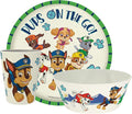 Zak Designs PAW Patrol Kids Dinnerware Set 3 Pieces, Durable and Sustainable Melamine Bamboo Plate, Bowl, and Tumbler are Perfect For Dinner Time With Family (Chase, Marshall, Skye & Friends)