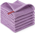 Kitchen Towels 6-Pack Kitchen Dish Cloths,100% Cotton,12x12 In,Lavender | Towels Waffle Weave,Ultra Soft Absorbent, Quick Drying