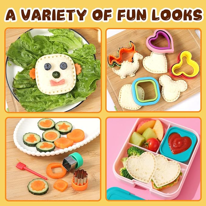 laxizar 16 Pcs Sandwich Cutters Cookie Cutters Uncrustable Bread Maker