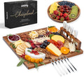 SMIRLY Charcuterie Board Set with Serving Accessories, Large Acacia | Housewarming and Wedding Gift for Women, Perfect for Movie Nights, Gatherings and Serving Cheese, Fruits and Snacks