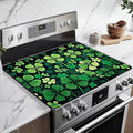 Green Clover Shamrock Stove Top Covers for Electric Stove, St.Patrick's Day Electric Gas Stove Pad Heat Resistant Range Cooktop Protector for Home Decor Kitchen 28"x20"