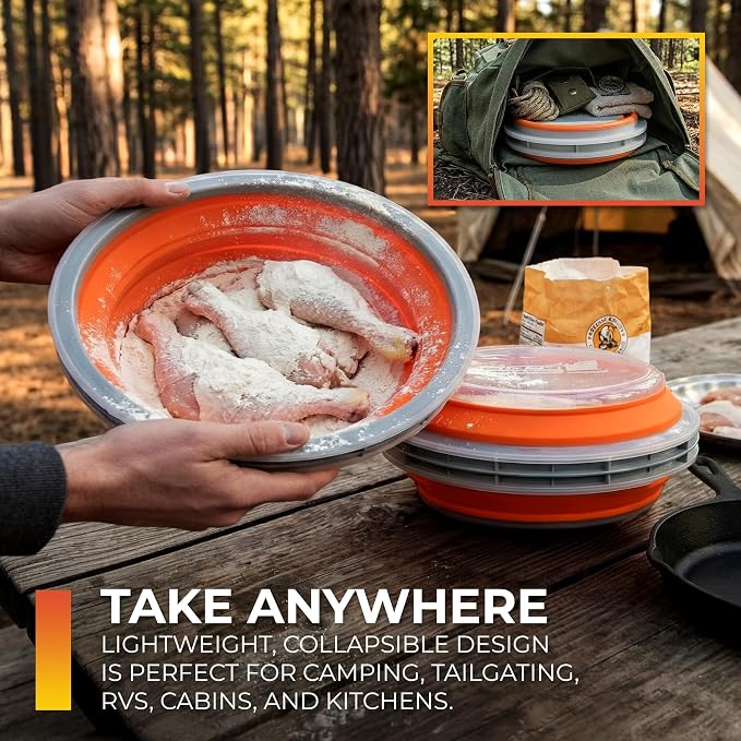 CanCooker Collapsible Plastic Batter Bowl | Mess-Free Breading Shaker Container & Mixer | Ideal for Fish Fry, Fried Chicken, Onion Rings, Wings & More | Breading Shaker Container & Mixer | Ideal for Fish Fry Fried Chicken & Wings