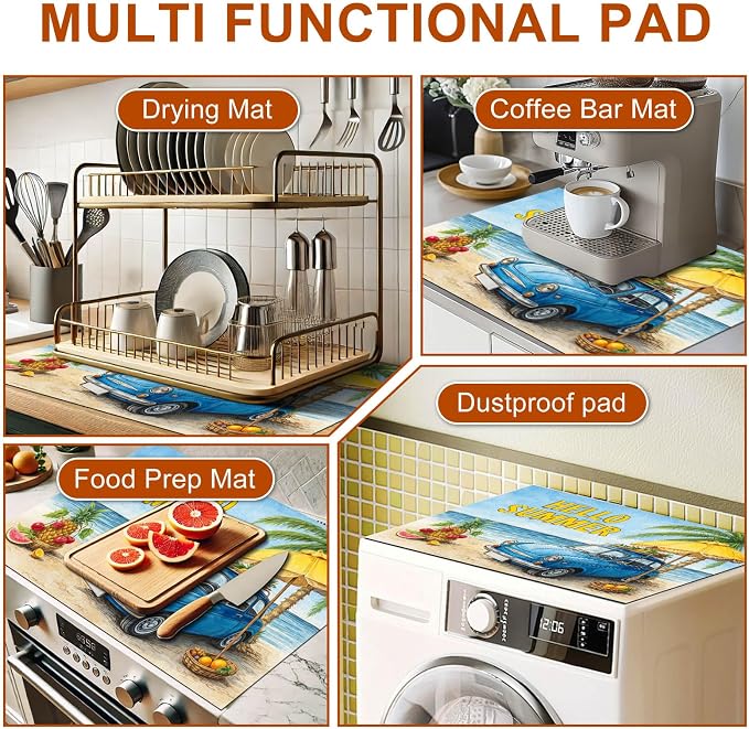 HOMETITUTE Hello Summer Stove Top Cover 28x20 Beach Car Heat Resistant