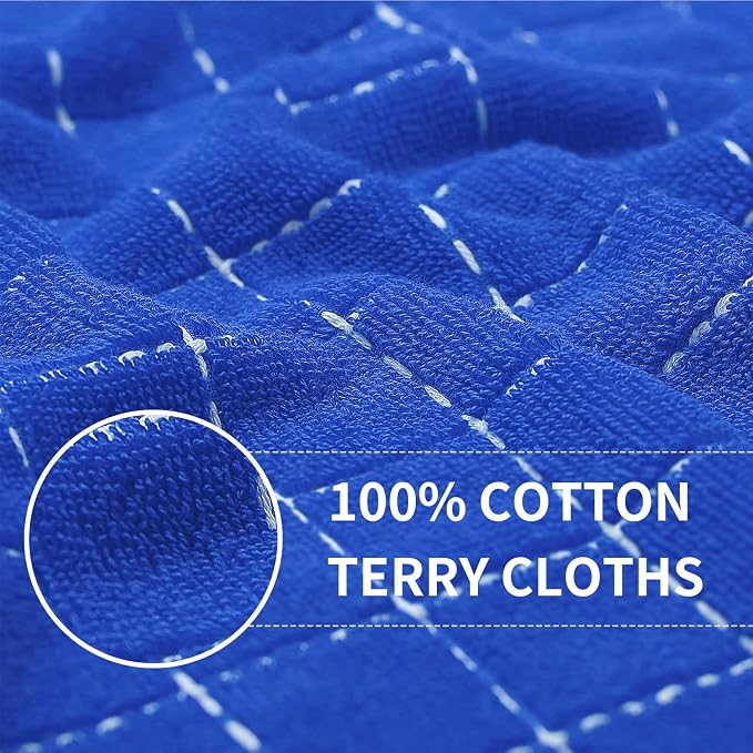 Homaxy 100% Cotton Terry Kitchen Towels, Large 6 Pack, Blueberry | Ultra Soft and Absorbent Dish Towels for Kitchen, Suitable for Drying and Washing Dishes