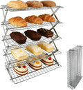 5 Tier Collapsible Cooling Rack Sourdough Cooling Rack 17"x10" | Cooling Racks for Cooking and Baking, Roasting, Grilling, Adjustable 6 Setting Design stackable, Oven & Dishwasher Safe