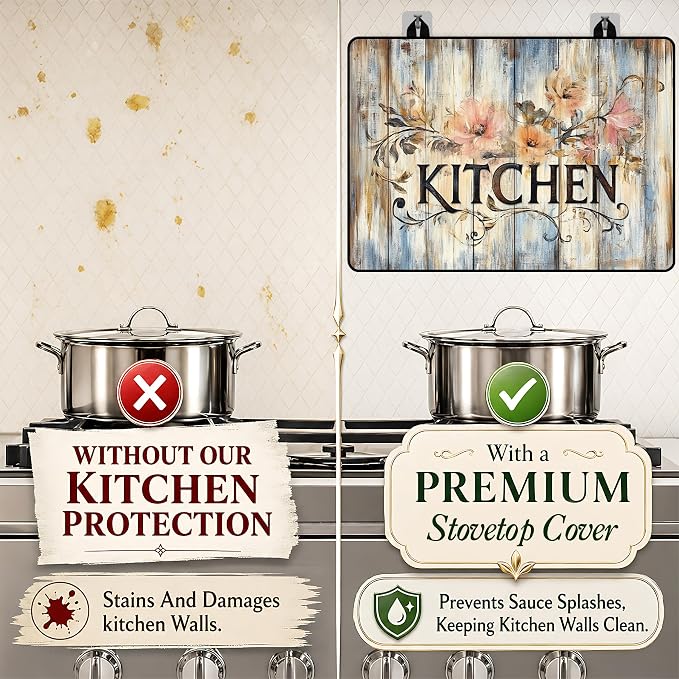 Stove Top Covers with A Non-slip Rubber Coating | protect Your Stove from Scratches, Extend Countertop Space, and Add A Classic Kitchen Touch