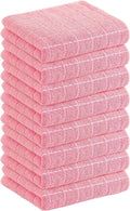 Homaxy 100% Cotton Terry Kitchen Towels, 8 Pack, Pink | Ultra Soft and Absorbent Dish Towels for Kitchen, Suitable for Drying and Washing Dishes
