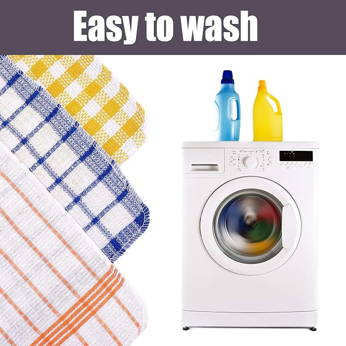 Patelai 12 Kitchen Dish Rags,Bright Color,13.8'' X 13.8'', 11.8 X 11.8'' | Cotton Dishcloths Washing Dishes, Absorbent Reusable Towels for Scrubbing Countertops Glass, Quick Dry Home Cleaning