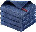 Homaxy 100% Cotton Terry Kitchen Dish Cloths, 4 Pack, Navy Blue | Ultra Soft and Absorbent Dish Towels for Kitchen, Suitable for Drying and Washing Dishes