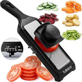 Fullstar - Handheld Mandoline Vegetable Slicer & Julienne Cutter | 2 in 1 Onion, Veggie & Fruit Slicer, 4 Thickness Settings with Finger Guard for Easy & Safer Slicing (Stainless Steel)