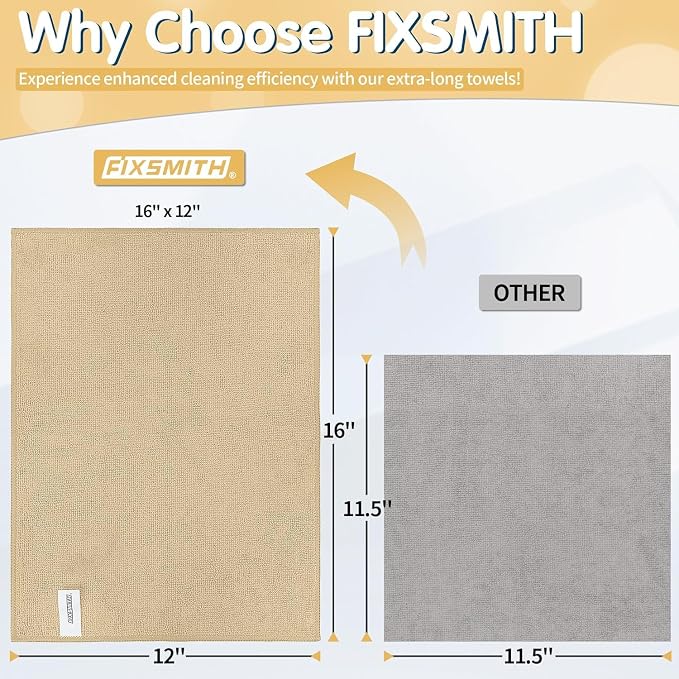 Beige Microfiber Cleaning Cloth -Pack of 12, Highly Absorbent Cleaning Rags, 16"X12" All Purpose Cleaning Towels for Housekeeping, Kitchen, Car, Lint Free and Reusable Microfiber Towels