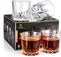 GLASKEY Whiskey Glasses Set of 4,Lead-Free Crystal Old Fashioned Glass,Scotch Glass Tumblers for Drinking Bourbon,Cognac,Irish Whisky,Whisky Glass Gift Set for Men,Dad,Brother-10oz