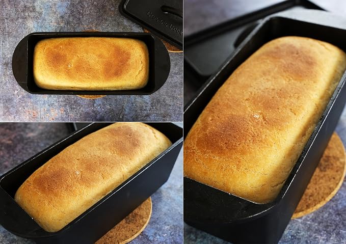 Crucible Cookware Cast Iron Bread Pan with Lid (Pre-Seasoned) – Oven Safe Form for Baking and Cooking - Loaf Pan