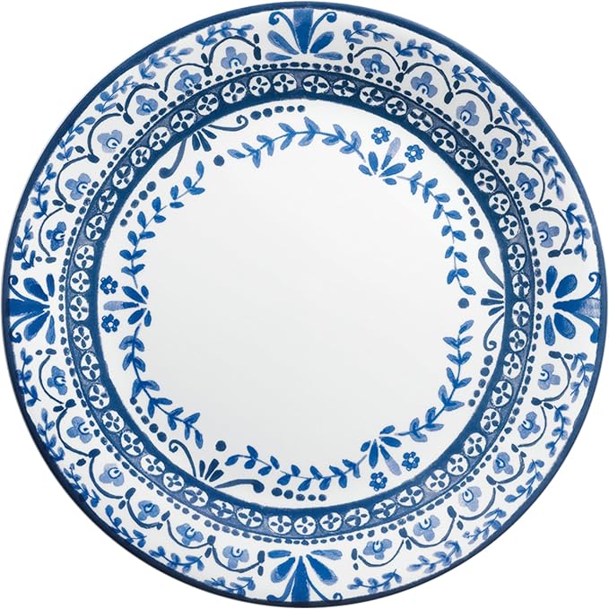Corelle Vitrelle 6 PIECE Dinner Plates Set Triple Layer Glass and Chip Resistant, Lightweight Round Plates, Portofino