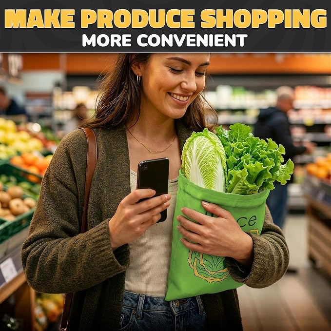 Lettuce Keeper Bag for Refrigerator, Reusable 3-Layer Foil Lining | Breathable Produce Storage Bags with Drawstring - Keeps Salad Greens Fresh | Sturdy, Washable, for Lettuce, Fruits, Veggies