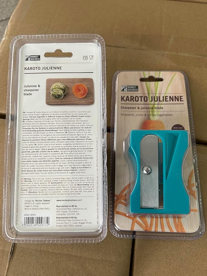 Monkey Business Julienne Peeler and Blade, Green and Turquoise
