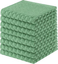Homaxy 100% Cotton Terry Dish Cloths, 12"x12", 8-Pack, Grass Green | Ultra Soft Absorbent Dish Towels with Hanging Loop, Pineapple Grid Designed