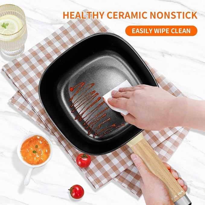 Audecook 2L Electric Hot Pot, Non-Stick Ramen Cooker with Cooking Rack | Dual Power Control Electric Pot For Cooking Steak, Egg, Ramen, Oatmeal & Soup | Portable Pot for Dorm, RV, Travel & Camping