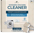 Washing Machine Cleaner Tablets, Unscented, 24 Pack | Fragrance free. Removes detergent buildup, hard water deposits, grime & odor residue. HE, front load, top load. 24 tablets.