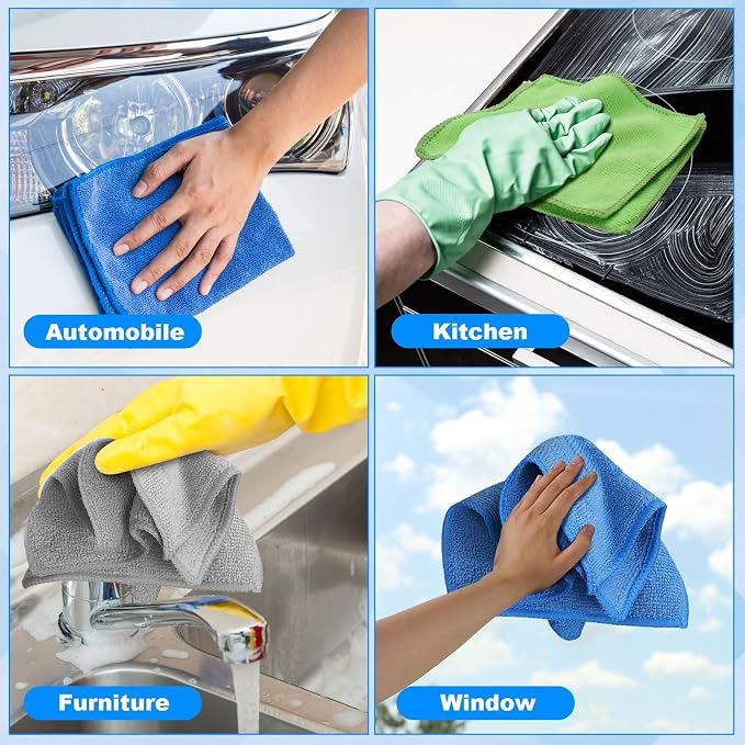 30 Pcs Dry Erase Cloth,6 X 6 Inch,Gray/Green/Blue | Cleaning Rags Reasonable Whiteboard Cloth Kitchen Towels Microfiber Towels Cars Wash