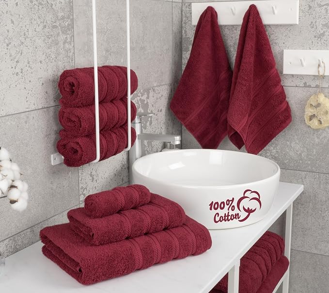 American Soft Linen 100% Cotton Luxury Turkish Towels, 6 Piece Towel Set | Soft Absorbent Quick Dry OEKO Tex Standard 100 Certificated Durable Machine Washable Premium Hotel Quality