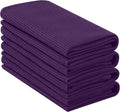 Homaxy 100% Cotton Waffle Weave Kitchen Towels, 4 Pack, Eggplant | Soft and Absorbent Dish Towels, 16 x 26 Inches Quick Dry Hand Towels
