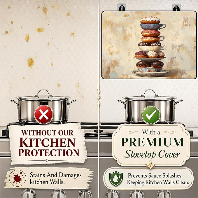 Stove Top Covers with A Non-slip Rubber Coating—protect Your Stove from Scratches, Extend Countertop Space, and Add A Classic Kitchen Touch.