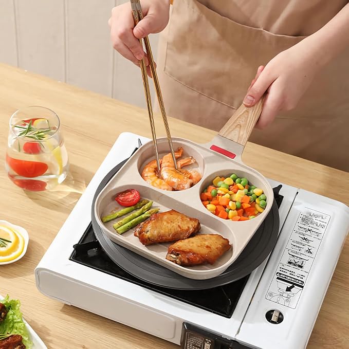 Egg Pan with Lid 3 Cup Nonstick Egg Frying Pan Omelette Skillet | Aluminum Omelet Pan with Glass Lid and Spatula, and Silicone Brush. Works for Breakfast Eggs, Bacon, and Mini Pancakes.