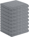 Homaxy 100% Cotton Terry Kitchen Towels, 8 Pack, Grey | Ultra Soft and Absorbent Dish Towels for Kitchen, Suitable for Drying and Washing Dishes