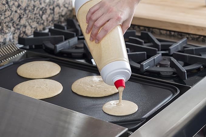 Whiskware Pancake Batter Mixer with BlenderBall Wire Whisk | No Mess | Dishwasher Safe | Blenderball Mixes Ingredients As You Shake | Kitchen | Camping | Waffle Batter Mixer