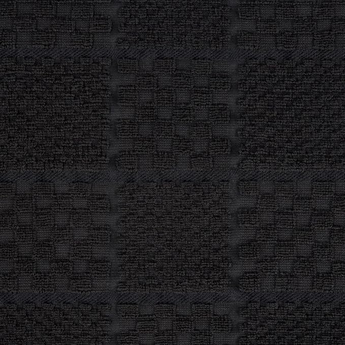 KitchenAid Quilted Cotton Terry Cloth Oven Mitt, Pot Holder, Kitchen Towel 4-Pack Set, Heat Resistant, Silicone Grip, Gift Set, Matte Black, 16"x26", 7"x13" & 7"x10"