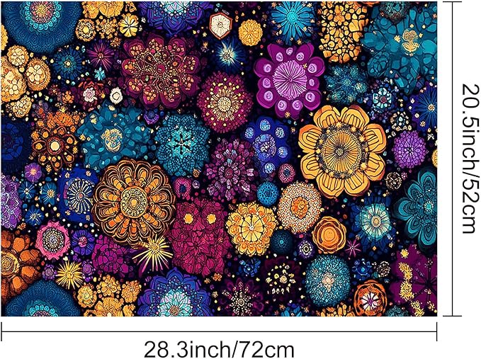 HOMETITUTE Stove Top Cover 28x20 Colorful Mandala Flower Heat Resistant Mat