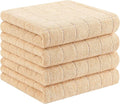 Homaxy 100% Cotton Terry Kitchen Towels, 4 Pack, Apricot | Ultra Soft and Absorbent Dish Towels for Kitchen, Suitable for Drying and Washing Dishes