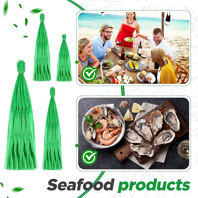 Windyun 500 Pcs 24/20/18/14 Inch Mesh Bags for Vegetables Mesh Produce Bag Reusable Nylon Netting Bulk, Fits Storage Egg Vegetable Seafood Fruits Grocery (Green)