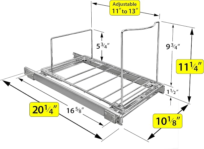 LYNK PROFESSIONAL® Pull-Out Trash Can Drawer – Sliding Organizer for Kitchen Cabinet or Under-Sink Use – Heavy Duty Storage Rack (Bin Not Included)