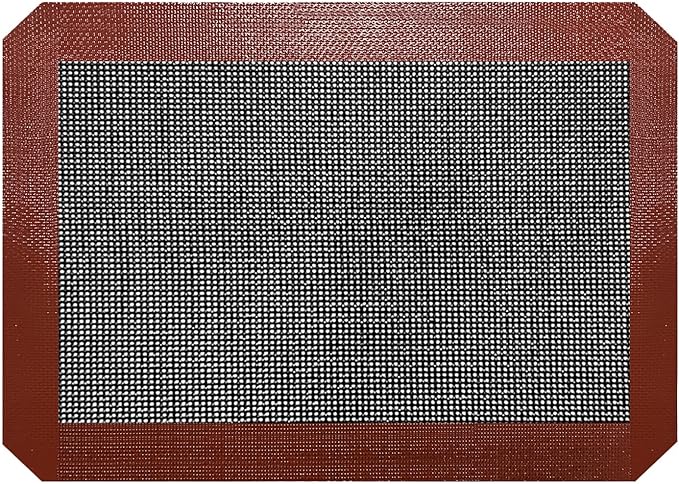 Small Silicone Baking Mats, Set of 4, 11-4/5x8-1/4 Inch Quarter Sheet Size, Non Stick, BPA Free, 1/4 Baking Sheet Pan Liner for Cookies, Macaron, Bread, Pastry, Toaster (Perforated)
