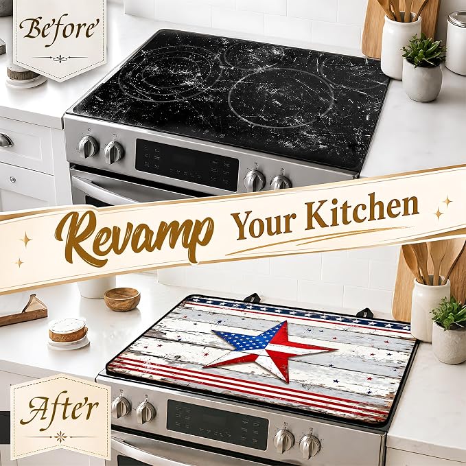 Stove Top Covers with A Non-slip Rubber Coating | protect Your Stove from Scratches, Extend Countertop Space, and Add A Classic Kitchen Touch