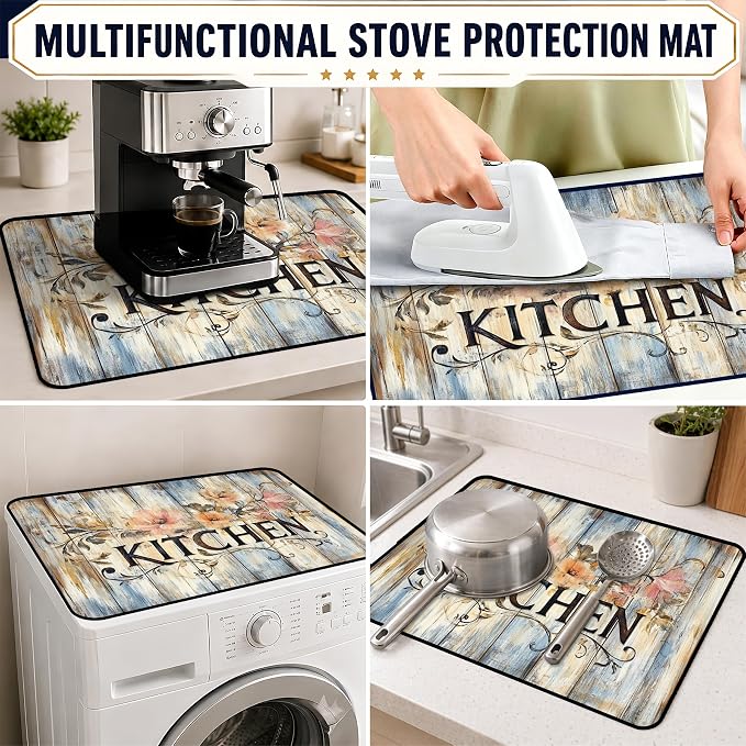 Stove Top Covers with A Non-slip Rubber Coating | protect Your Stove from Scratches, Extend Countertop Space, and Add A Classic Kitchen Touch