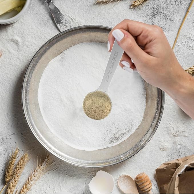 2PCS Yeast Measuring Spoon(2-1/4tsp, 2.25tsp, 0.25oz) | High Precision, Durable Stainless Steel, ‌Rust-Free, Dishwasher-Safe, Easy-Read Marking