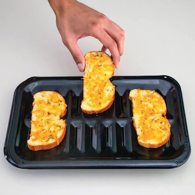 Certified Appliance Accessories Small 2-Piece Broiler Pan & Grill Set Porcelain-on-Steel 13"x8-3/4"x1-3/8" Broiler Pan for Oven, Black Whirlpool 4396923, Maytag, Kitchen-Aid replacement