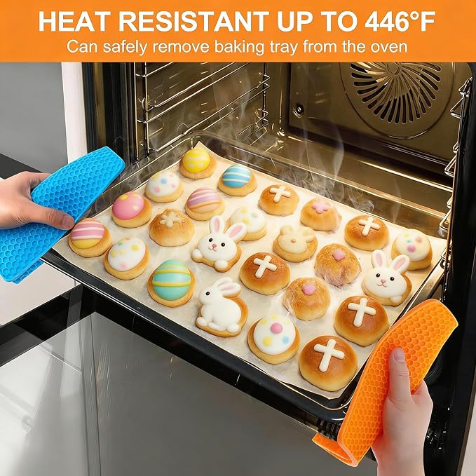 6 Pack Silicone Trivet Mat, Silicone Trivets for Hot Pots and Pans, Multipurpose Non-Slip & Heat Resistant Silicone Hot Pad for Kitchen Counter