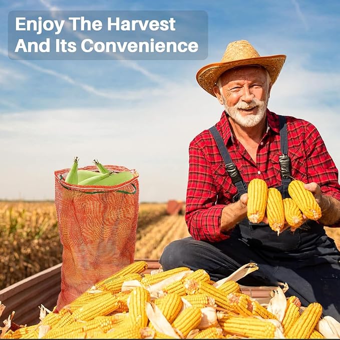 100 Pack10 lb Mesh Onion Bags, 10"×18" Mesh Produce Bags Hanging Reusable Breathable Vegetable Storage Net Bags with Drawstring for Onions Potatoes Citrus Crawfish