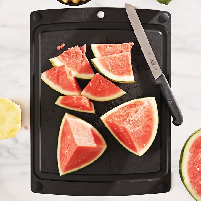 Epicurean 505-201502003 All-In- All-In-One Cutting Board with Non-Slip Feet, 19.5" x 14.5", Slate/Black
