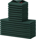 Homaxy 16 Pack 100% Cotton Kitchen Towels and Dishcloths Set,Blackish Green | 12 x 12 Inches and 13 x 28 Inches Kitchen Towels Set, Ultra Soft Absorbent Dish Cloths for Washing Dishes