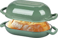 VORRINGARD Enameled Cast Iron Sourdough Bread Oven, Dutch Oven, Loaf Cast Iron Bread Pan for Homemade Bread Baking, Meatloaf Pan with Lid, 5QT, Sage Green